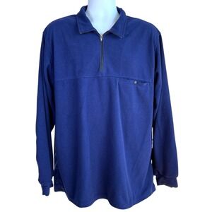 Vintage TravelSmith Mens Lightweight Fleece 1/4 Zip Long Sleeve Shirt Size XL